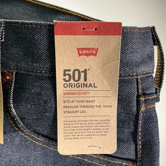 Levi's 501 Original Shrink-to-Fit Non-Stretch Men's Size 29x32 Rigid Jeans NWT - Picture 5 of 5